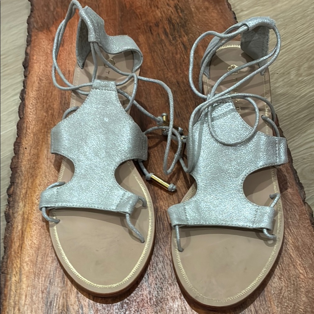TRINA TURK KITYEN HEELS WRAP AROUND ANKLE SANDALS